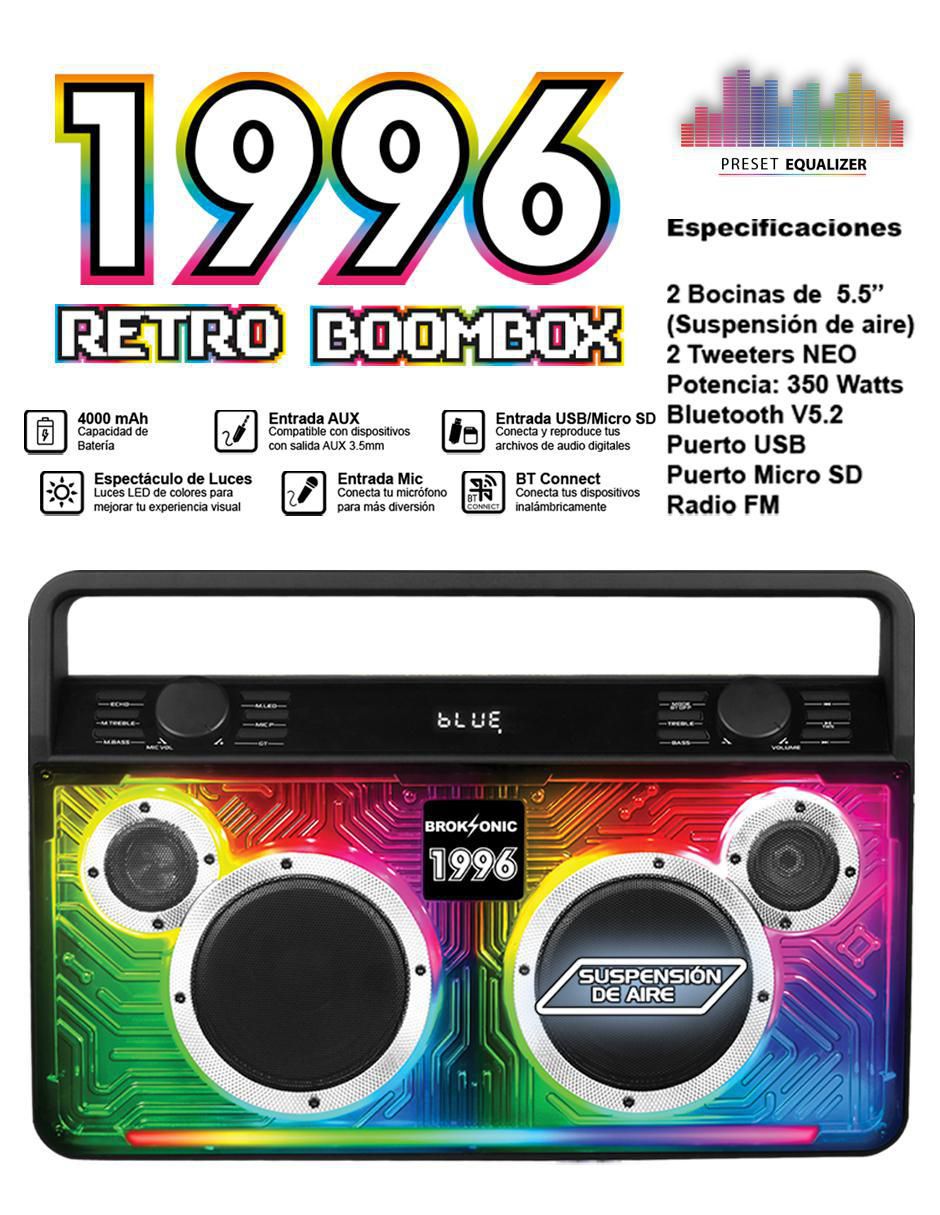 Bocina portátil 1996 bluetooth 6