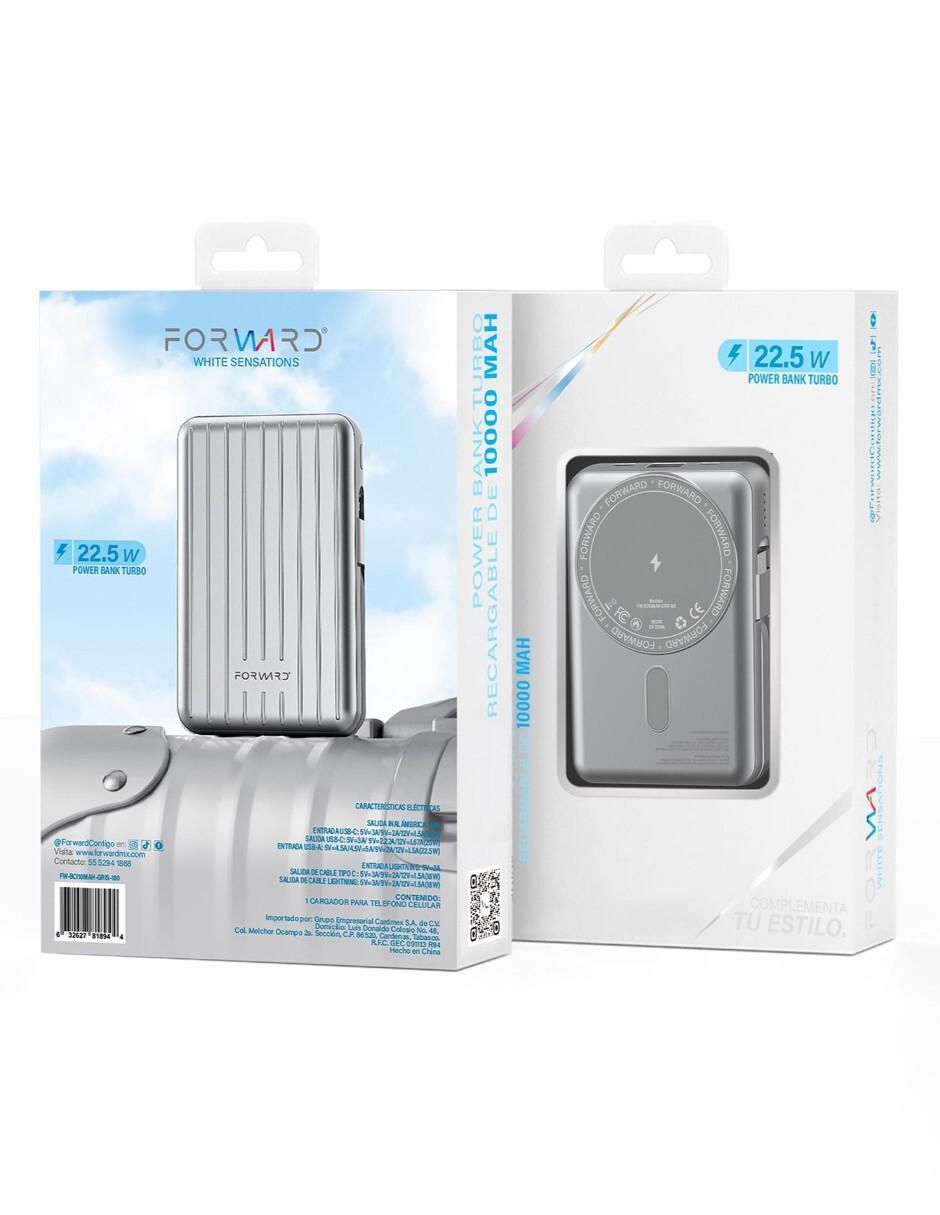 Batería recargable FORWARD 10000 mAh FW-BCI10MAH-GRIS-180