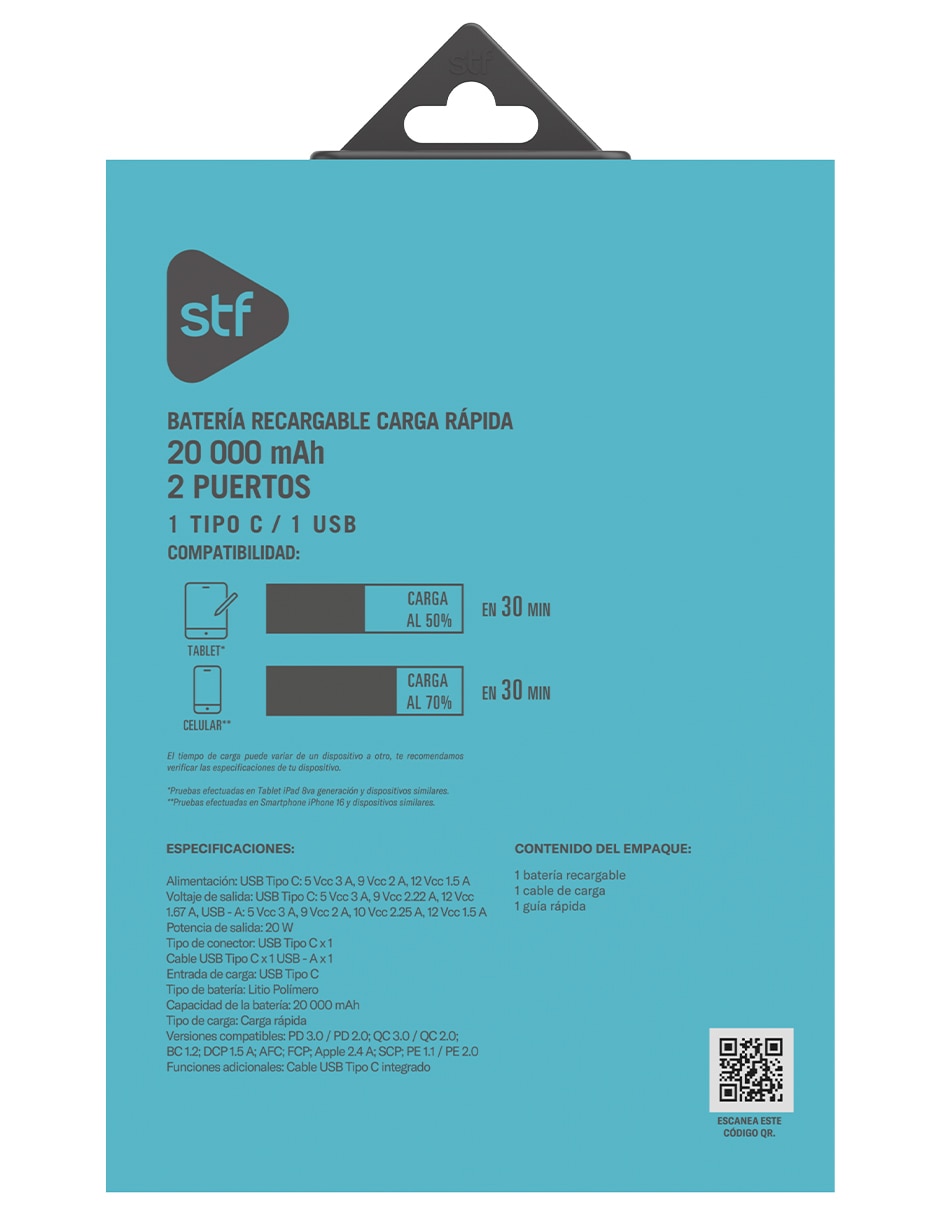Batería portátil 20000 mAh Powerbank 20 000