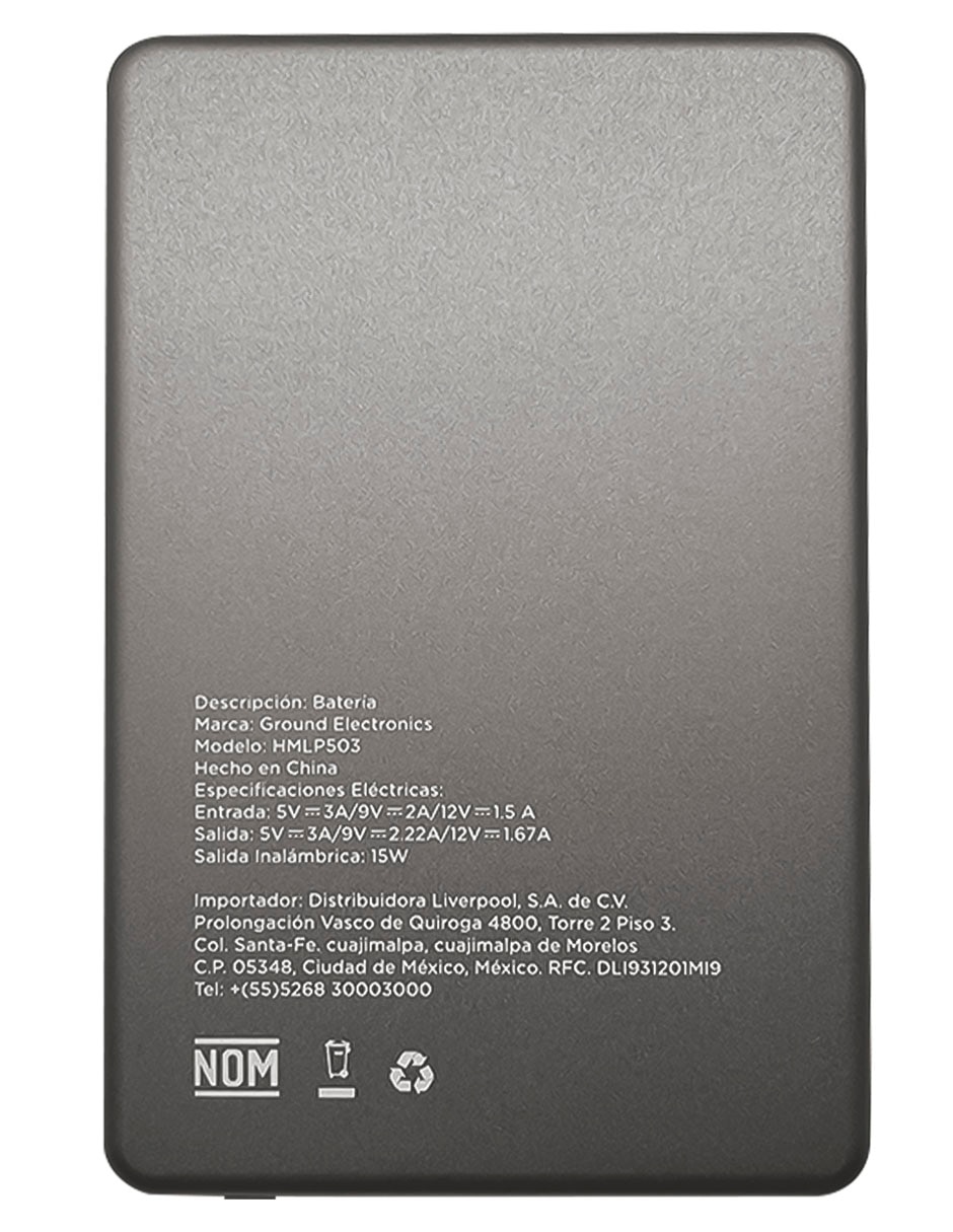 Batería portatil Ground 5000 mAh