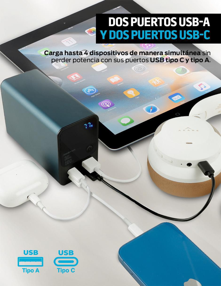 Batería portátil Redlemon 30000 mAh extra rápida