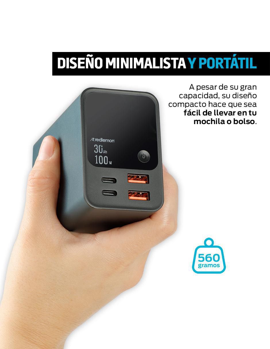Batería portátil 30000 mAh extra rápida