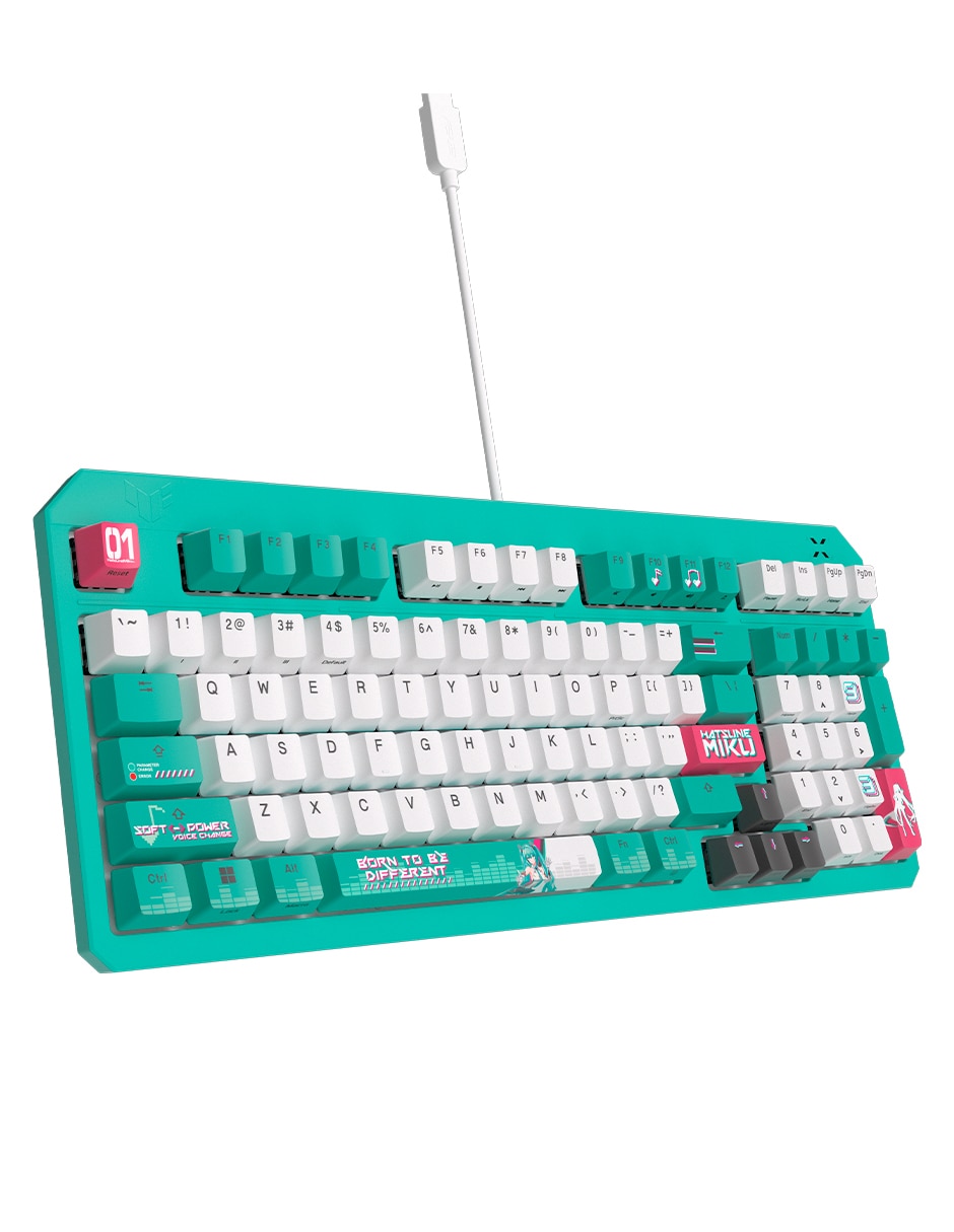 Teclado gamer USB-A 2.0 retroiluminado español con interruptor optomecánico TUF gaming K3 gen II Hatsune Miku edition 6