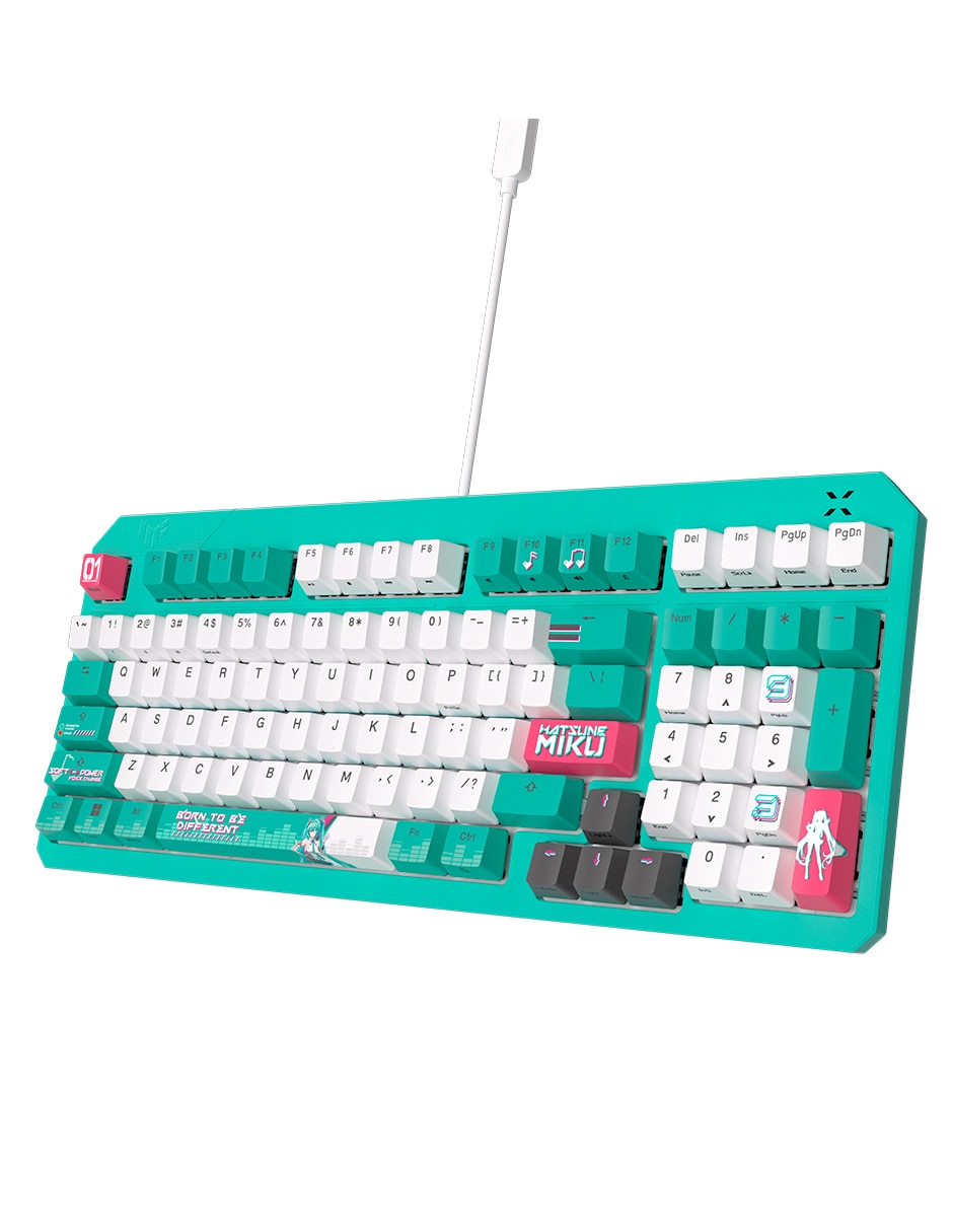 Teclado gamer USB-A 2.0 retroiluminado español con interruptor optomecánico TUF gaming K3 gen II Hatsune Miku edition 5