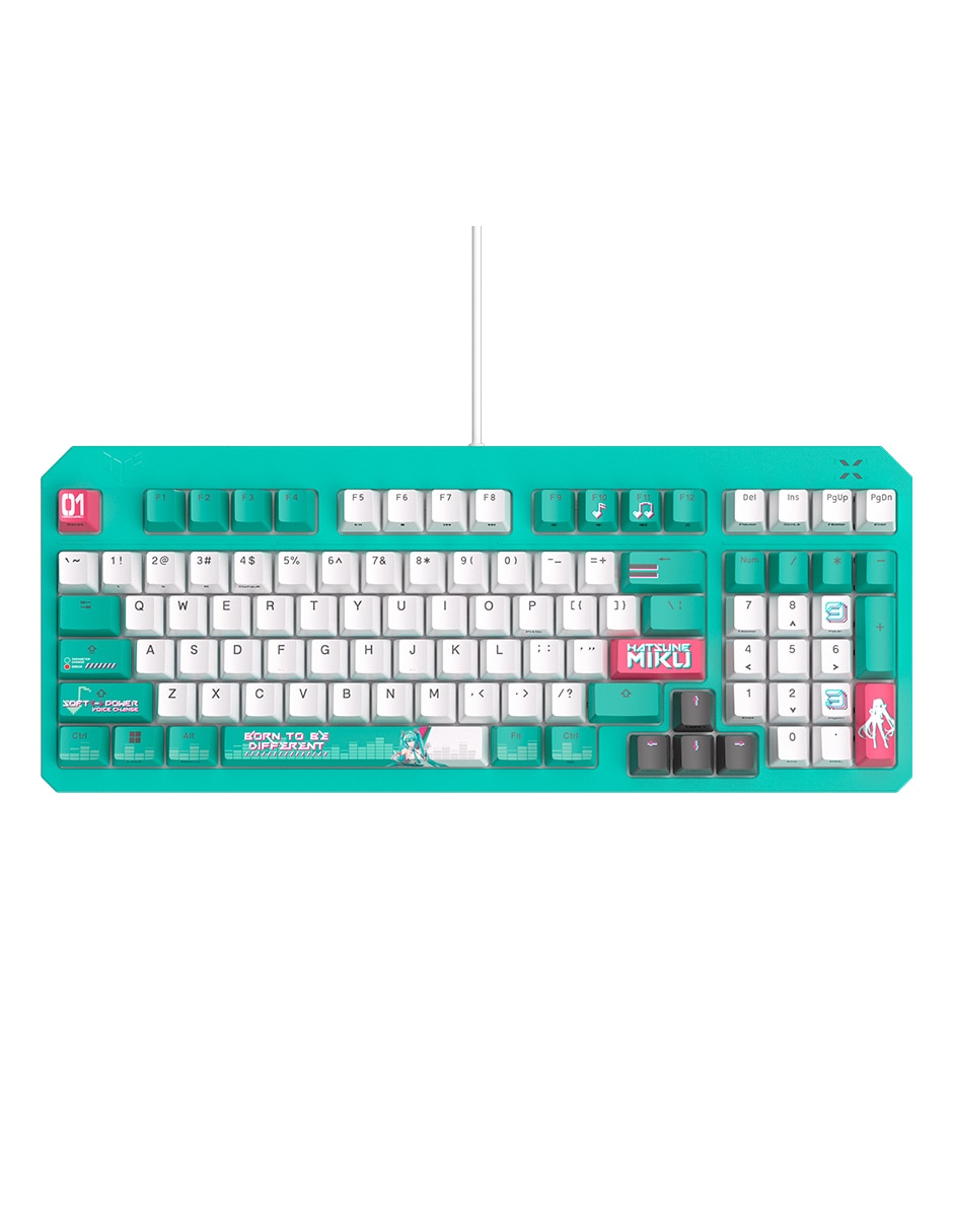 Teclado gamer USB-A 2.0 retroiluminado español con interruptor optomecánico TUF gaming K3 gen II Hatsune Miku edition 4