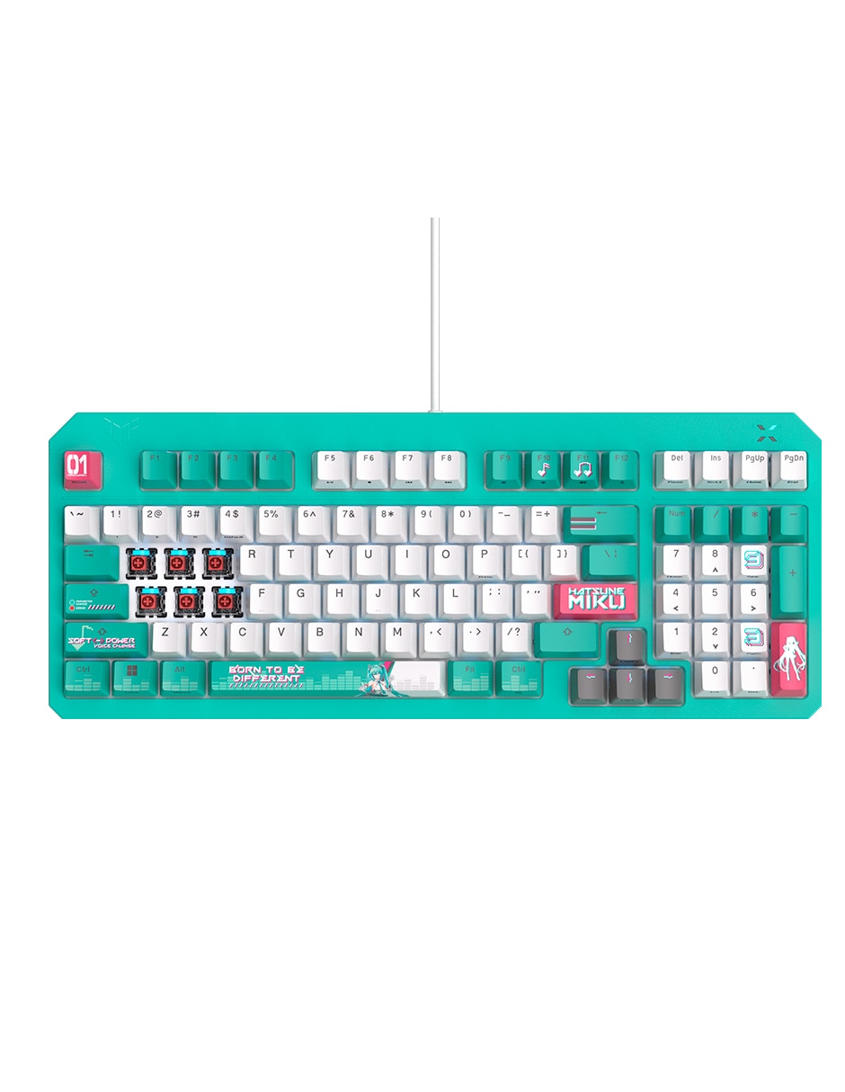 Teclado gamer USB-A 2.0 retroiluminado español con interruptor optomecánico TUF gaming K3 gen II Hatsune Miku edition 2