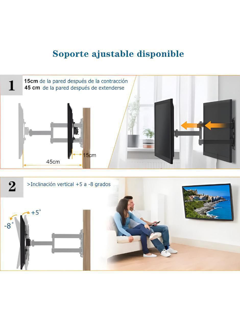Soporte de pared para pantalla inclinable 14 - 55 pulgadas