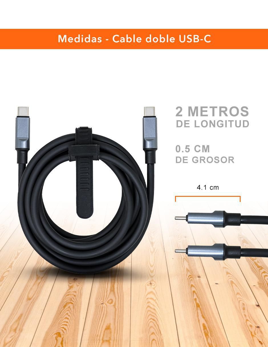 Cable USB C a tipo USB C de 2 m 10