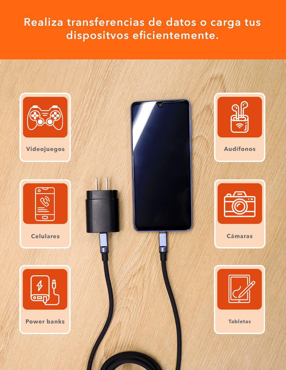 Cable USB C a tipo USB C de 2 m 4