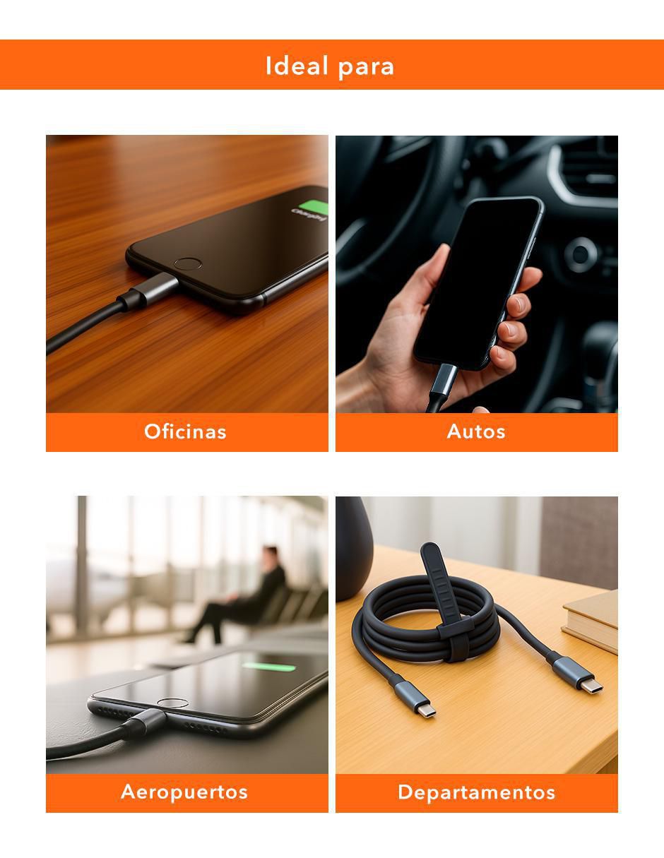 Cable USB C a tipo USB C de 2 m 9