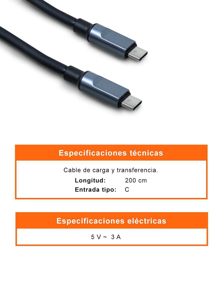 Cable USB C a tipo USB C de 2 m 6