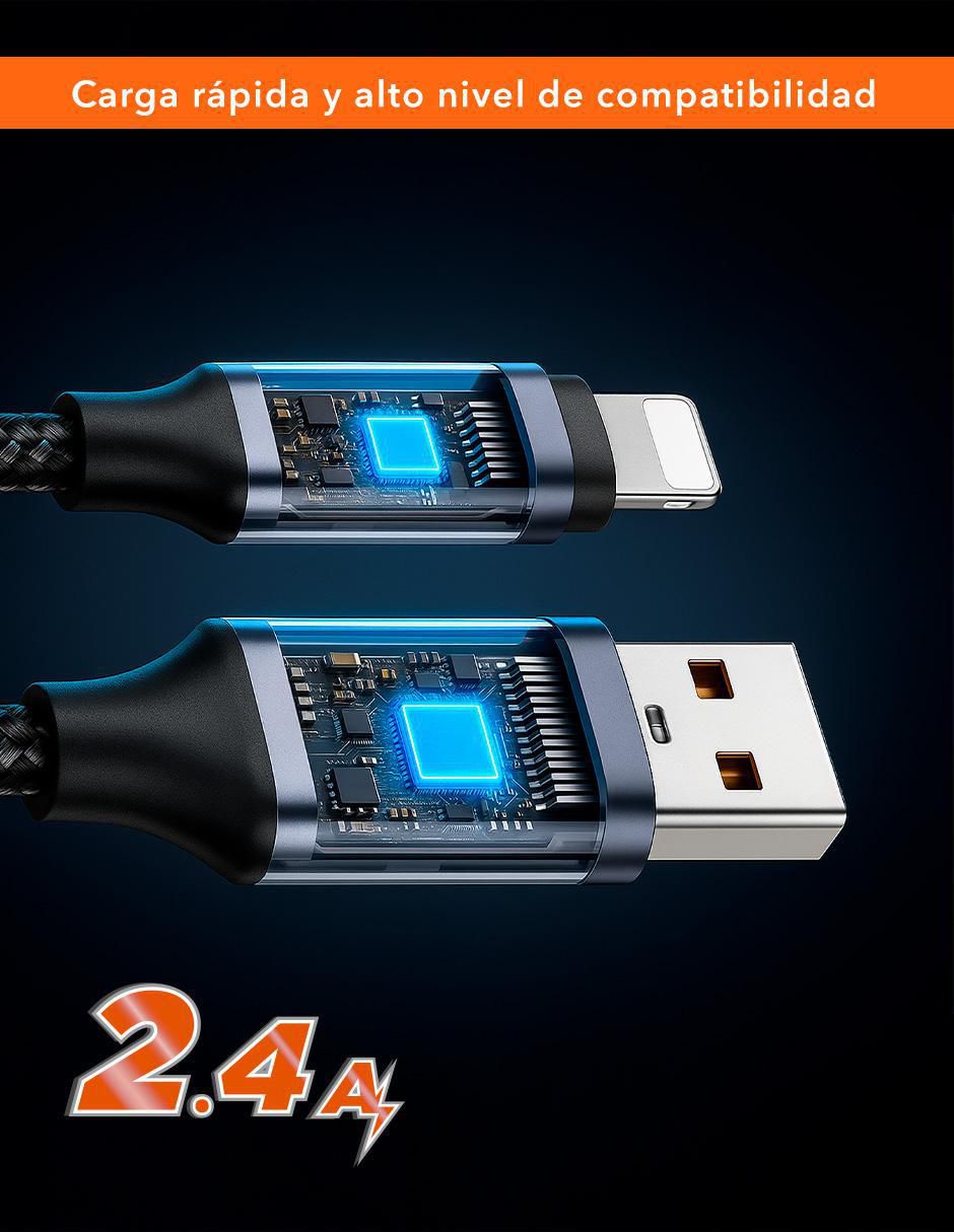 Cable USB A a tipo lightning de 2 m 8