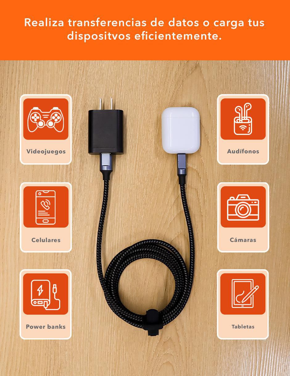 Cable USB A a tipo lightning de 2 m 4
