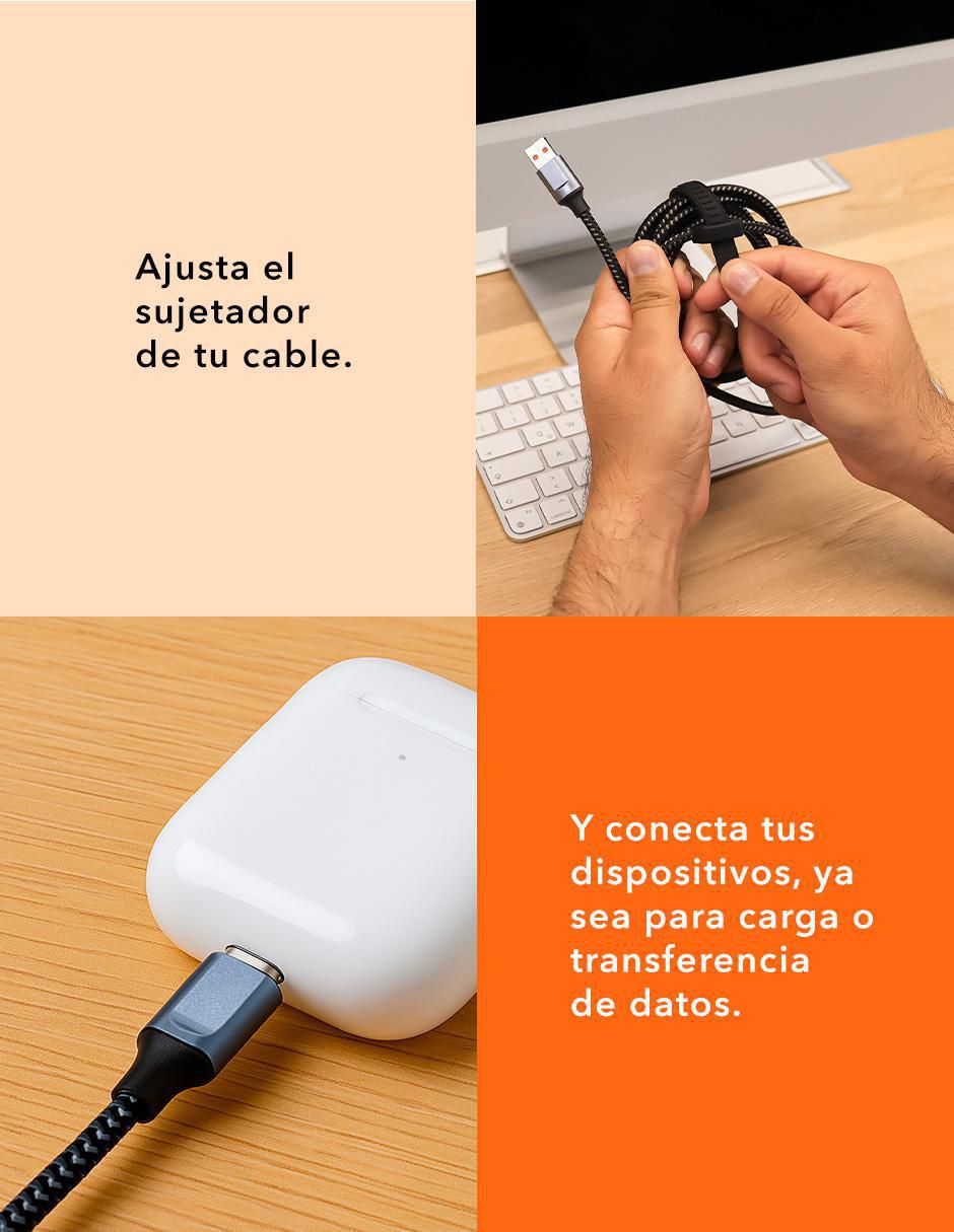 Cable USB A a tipo lightning de 2 m 3