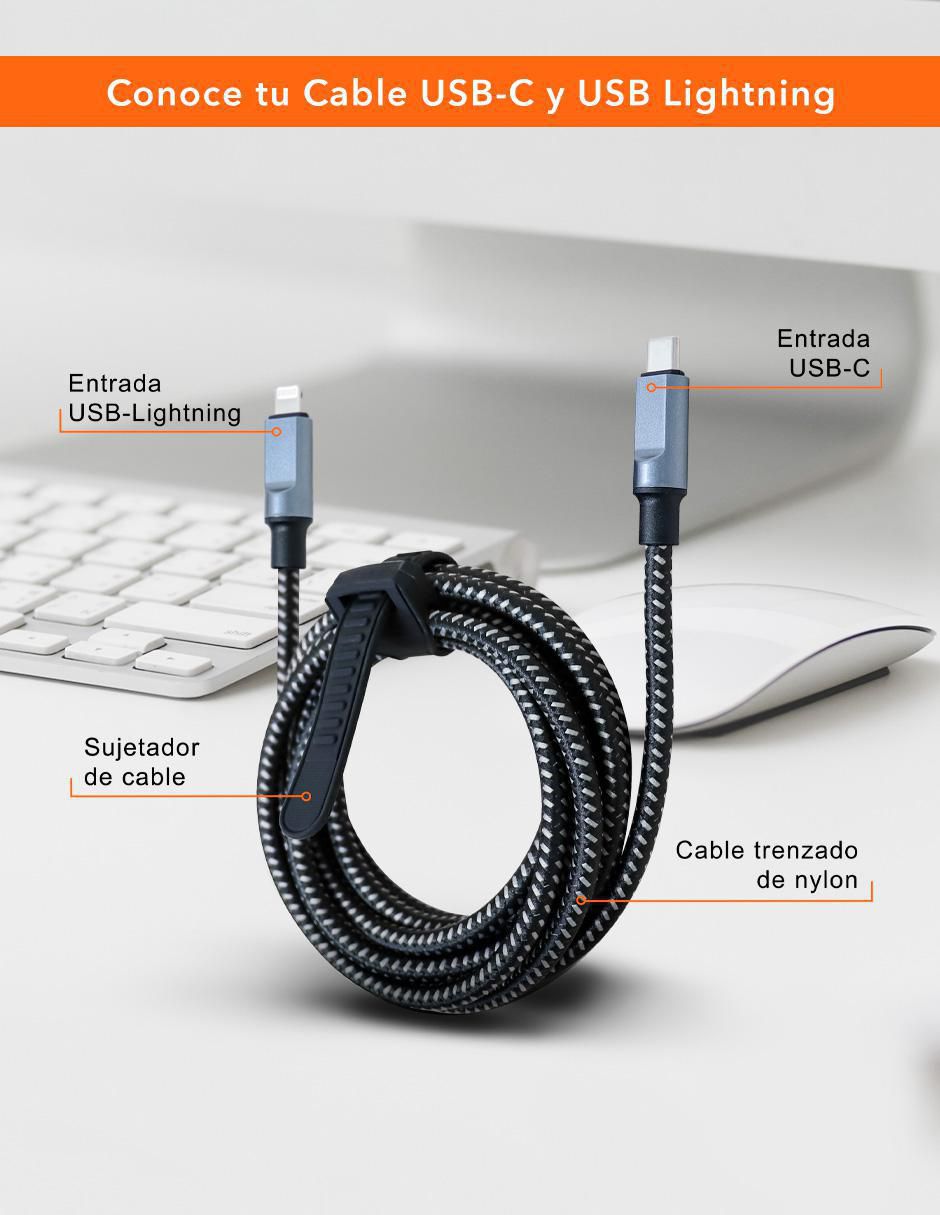Cable USB C a tipo lightning de 2 m 5