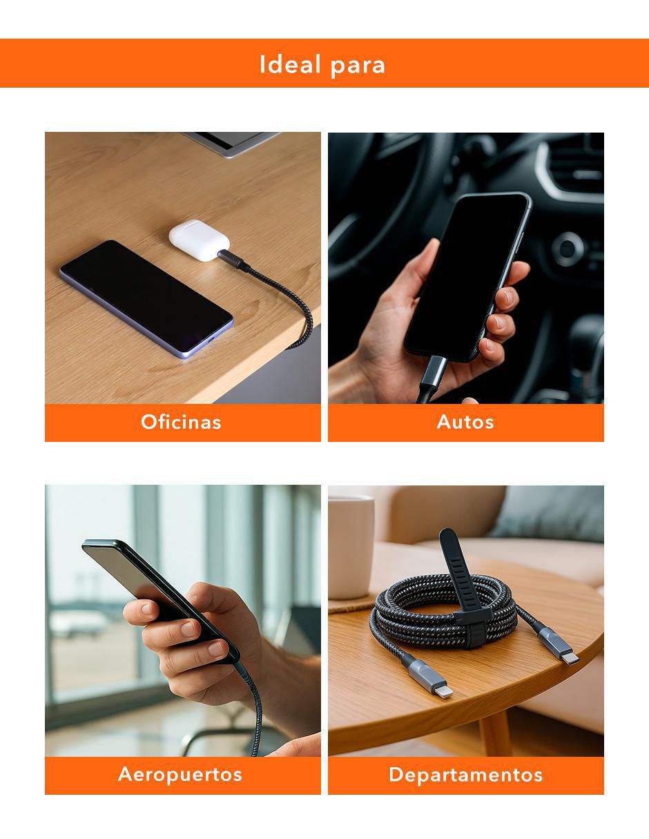 Cable USB C a tipo lightning de 2 m 9