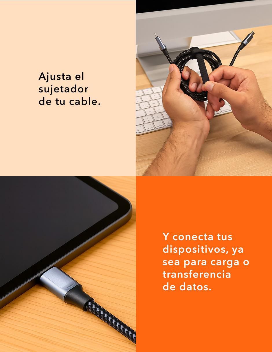Cable USB C a tipo lightning de 2 m