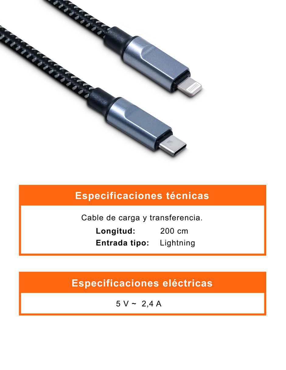 Cable USB C a tipo lightning de 2 m 6