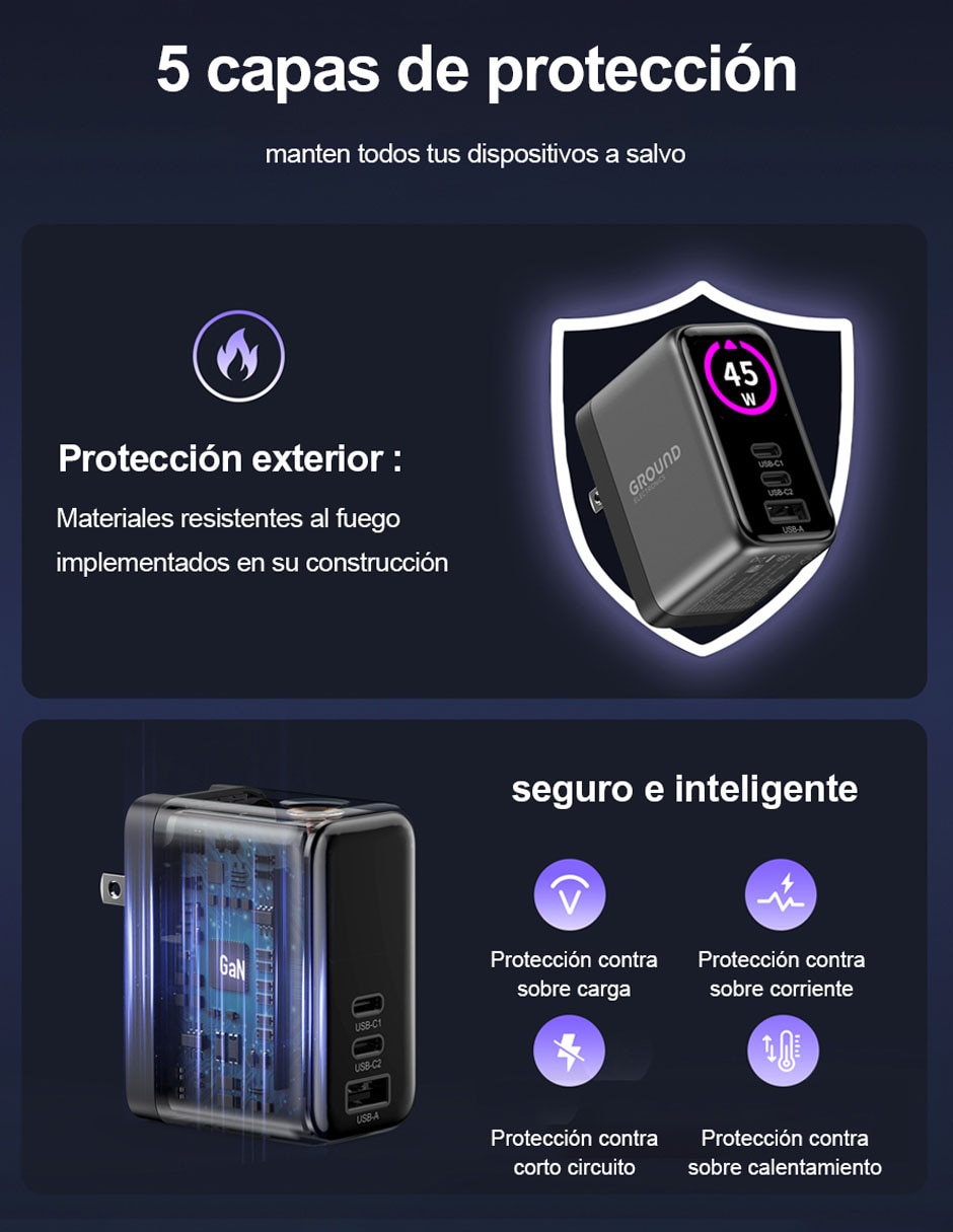 Cargador pared de 45 W 6
