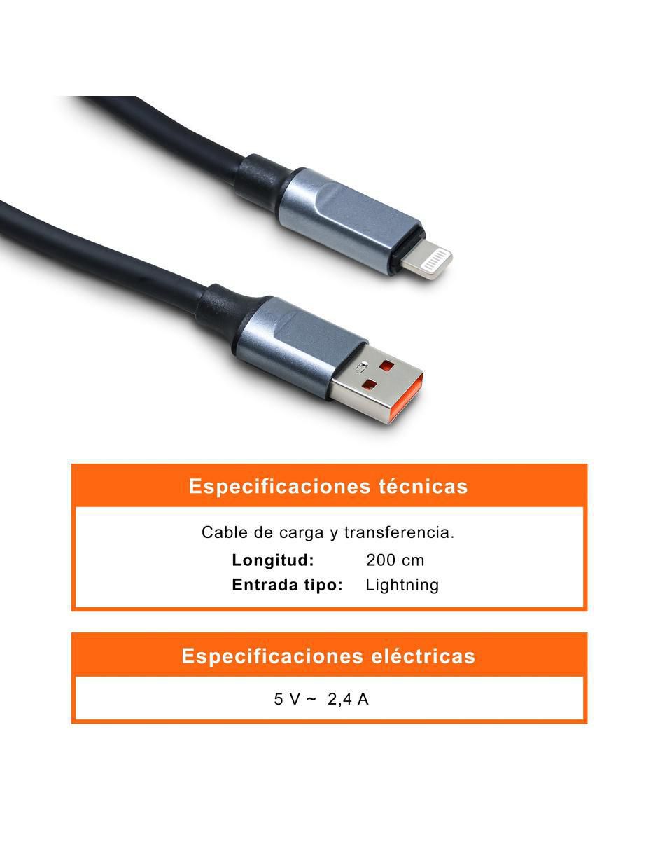 Cable usb a tipo lightning de 2 m 3