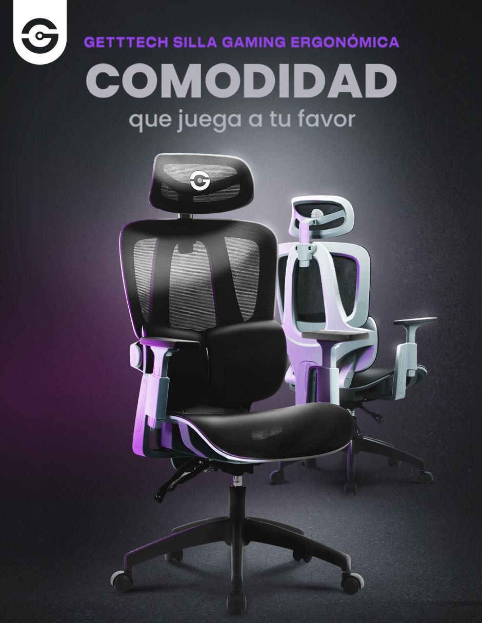 Silla gamer ergonómica con malla transpirable de mesh