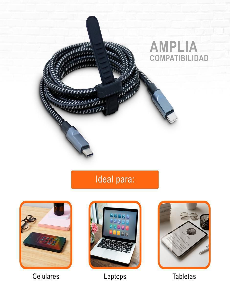 Cable USB C a tipo USB C de 2 m Cable USB C a tipo USB C de 2 m