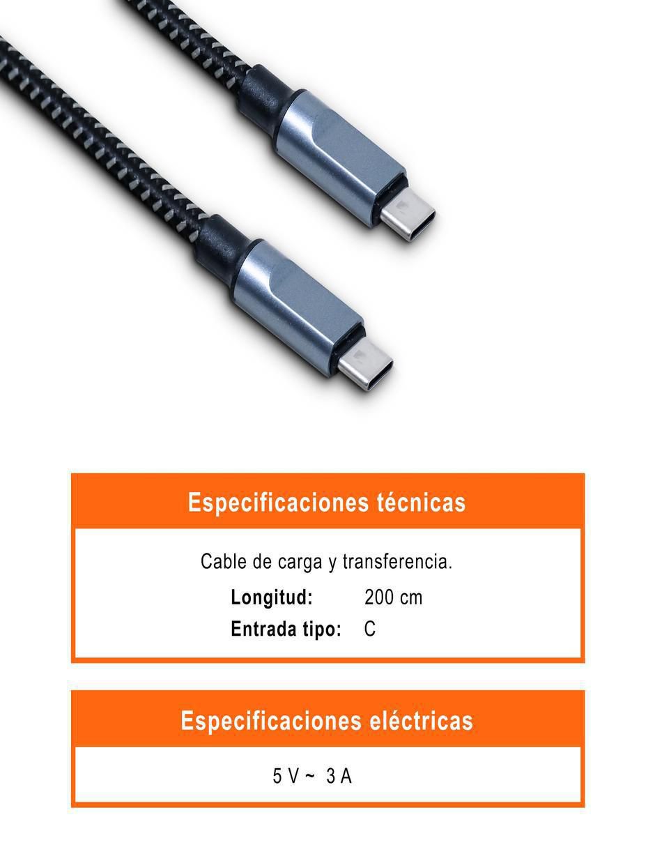 Cable USB C Black+Decker a tipo USB C de 2 m