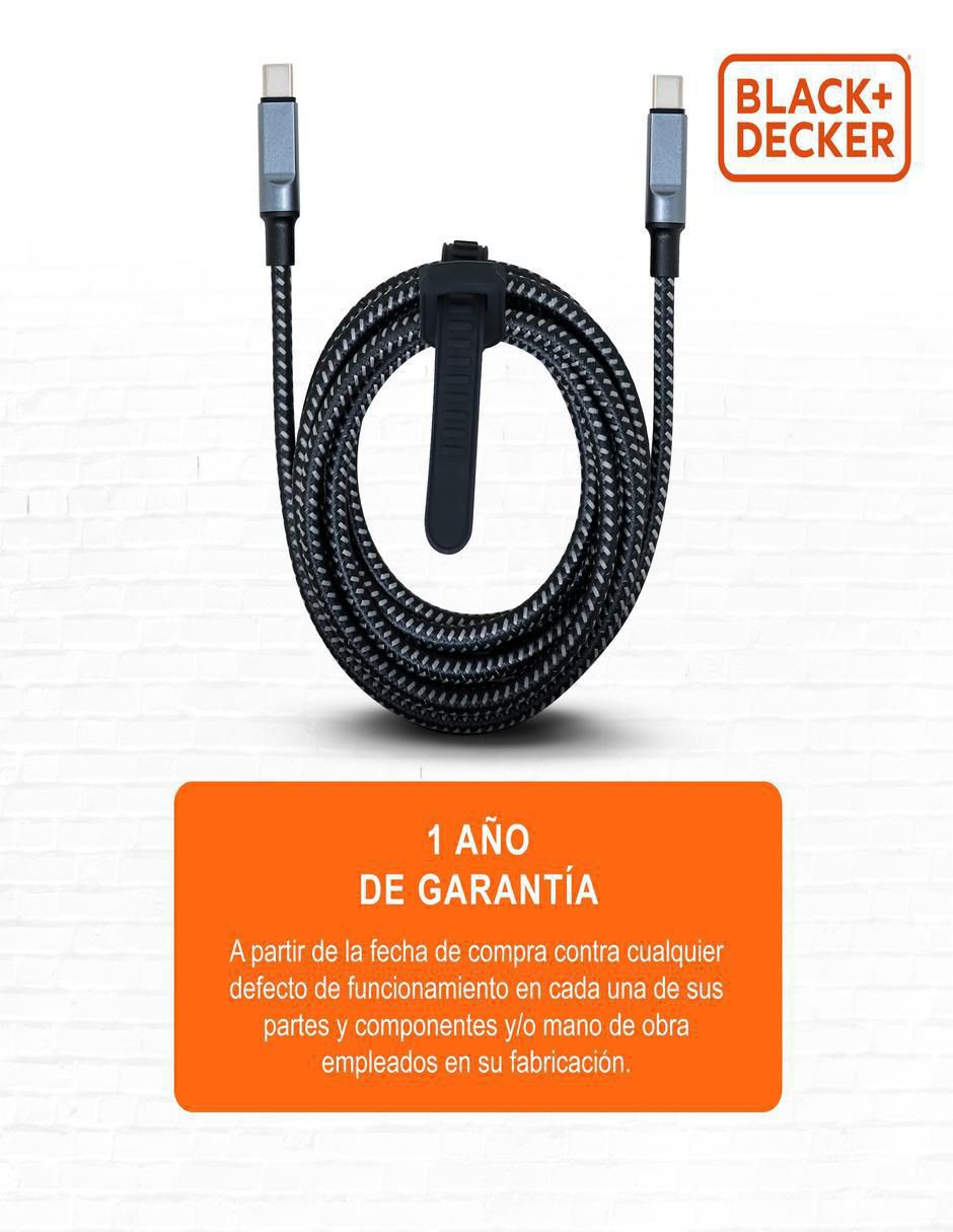 Cable USB C Black+Decker a tipo USB C de 2 m