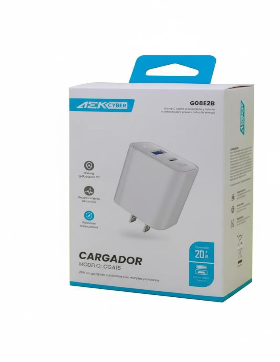 Cargador pared de 20 W USB + USB tipo C G08E2B