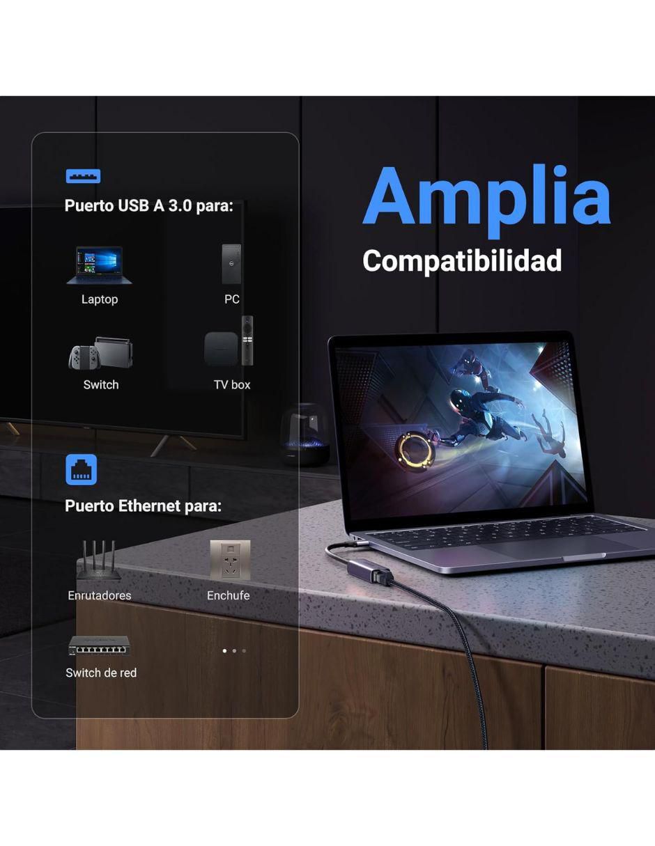 Set de cable ethernet a tipo USB de 0.5 m