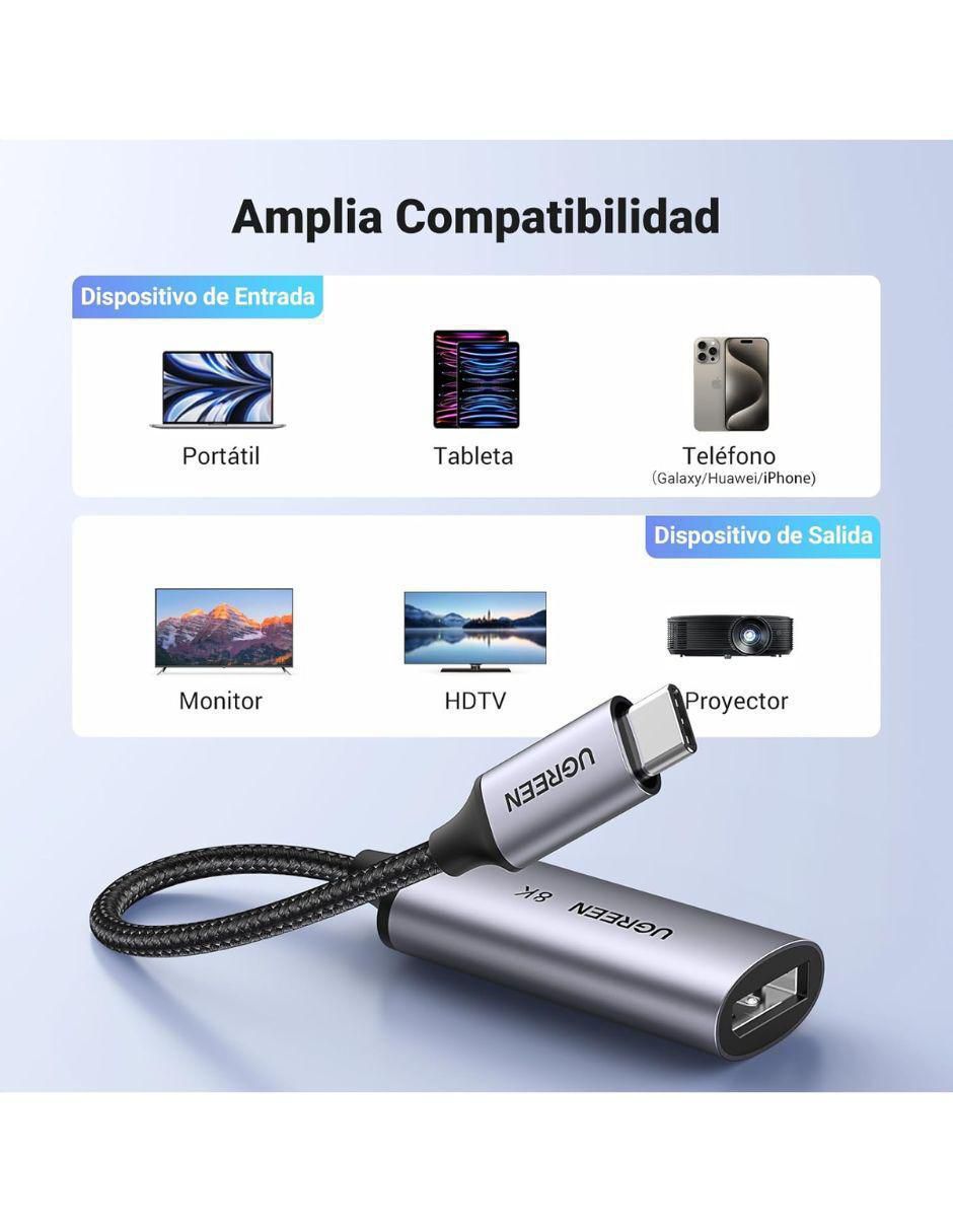 Cable USB Displayport a tipo USB C de 0.5 m 7