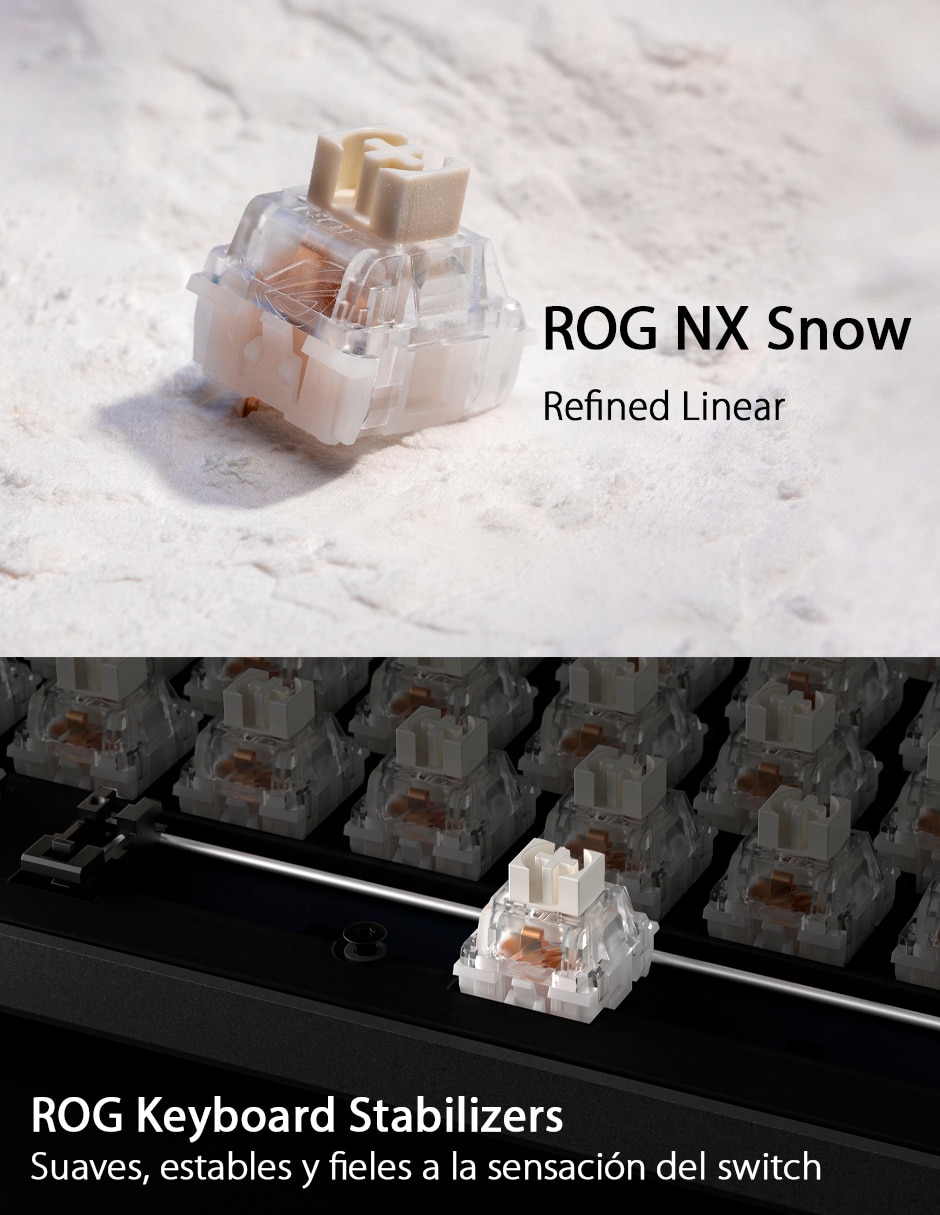 Teclado gamer usb, bluetooth retroiluminado español con interruptor optomecánico x901 strix scope ii 96 8