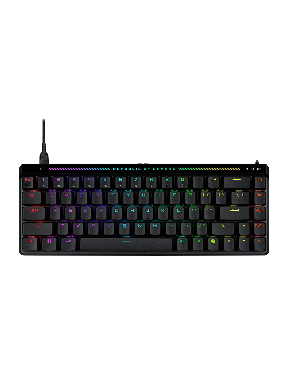 Teclado gamer usb-c retroiluminado español con interruptor optomecánico m605 rog falchion ace 1