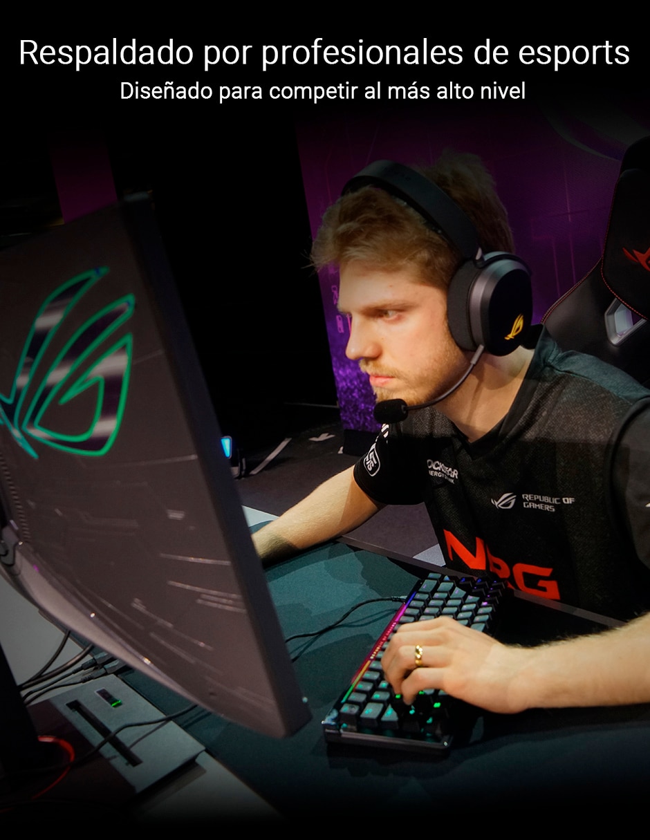 Teclado gamer usb-c retroiluminado español con interruptor optomecánico m605 rog falchion ace 12