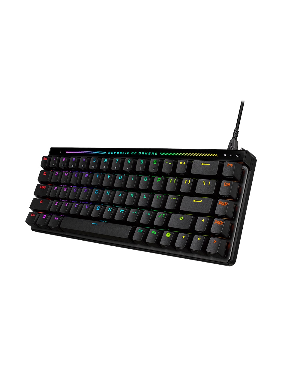 Teclado gamer usb-c retroiluminado español con interruptor optomecánico m605 rog falchion ace 7