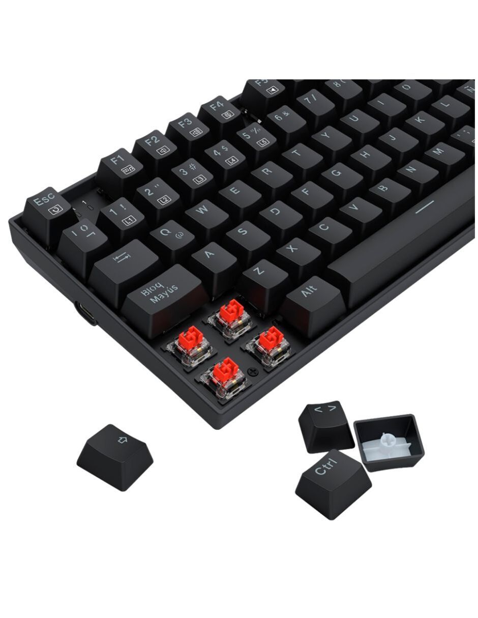Teclado gamer USB-A 2.0 QWERTY latino américa con interruptor lineal (Red, Black) Ziggs K669 4