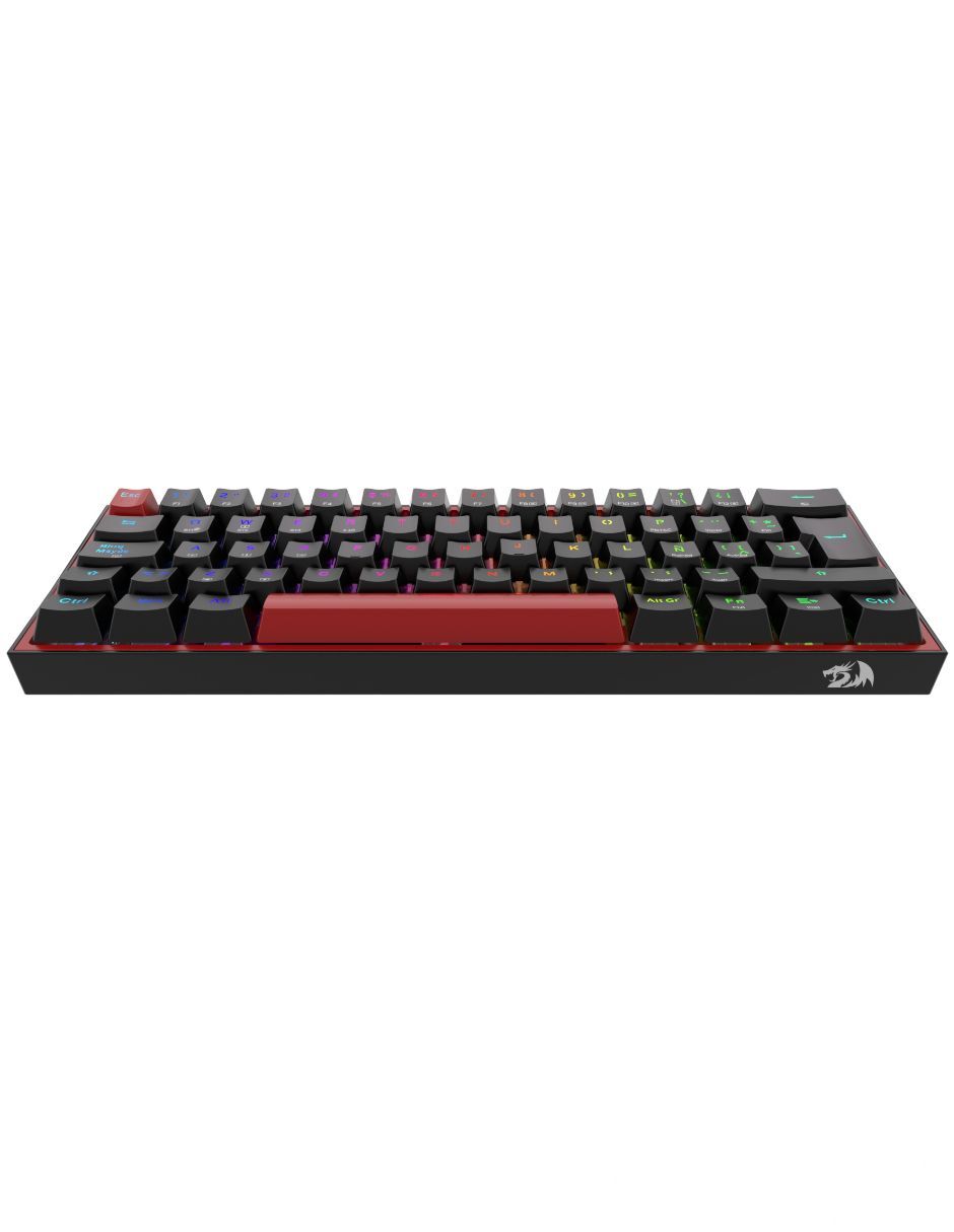 Teclado gamer alámbrico e inalámbrico QWERTY latino américa con interruptor Lineal (Red, Black) Fizz Pro K616 RGB 4