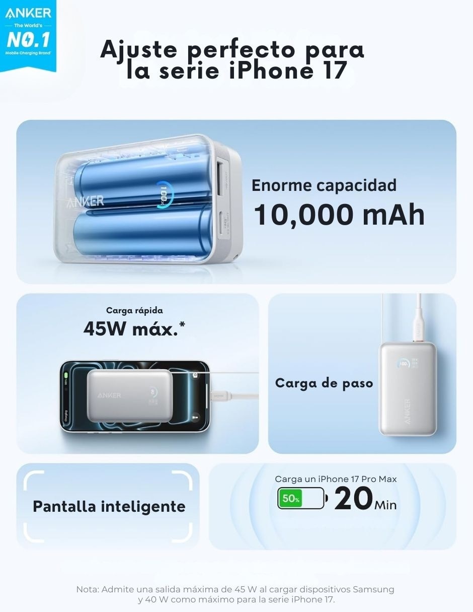Batería portátil anker 10000 mah a1638h11