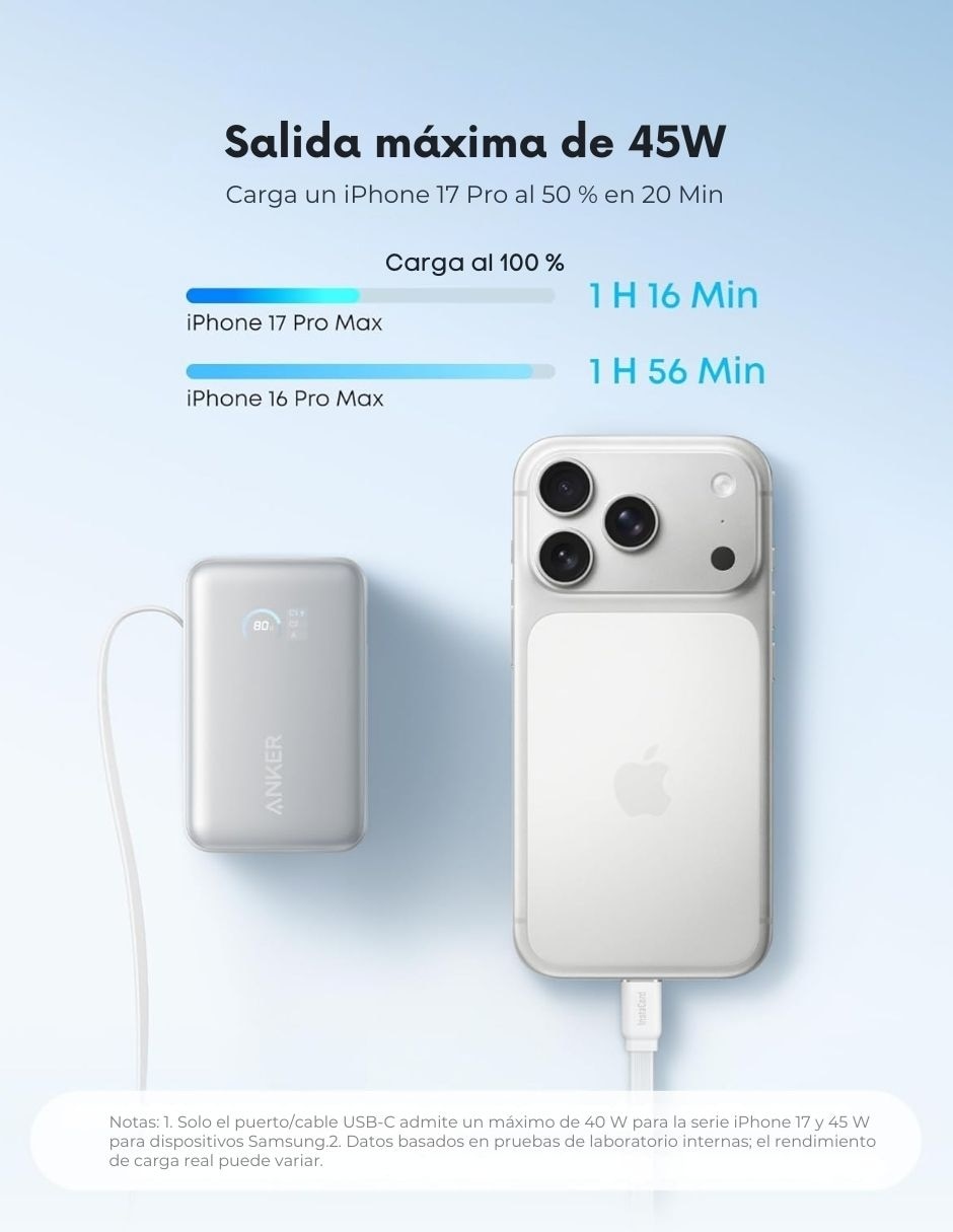Batería portátil anker 10000 mah a1638h11