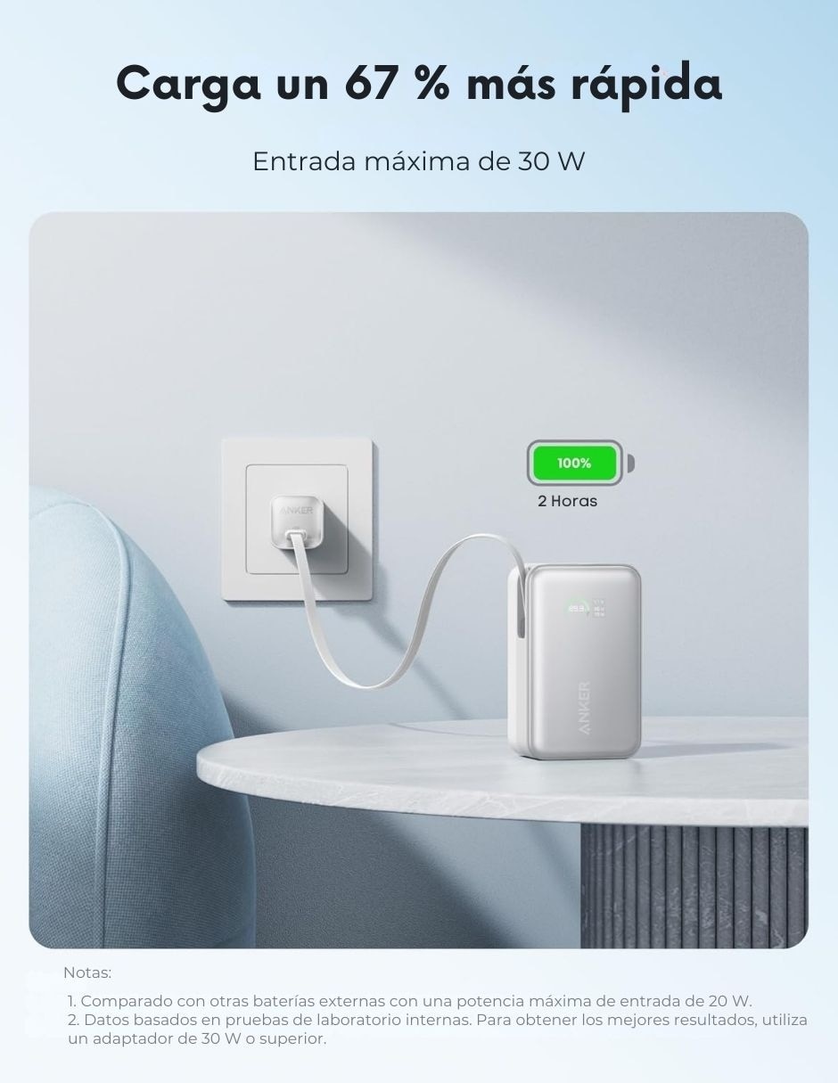 Batería portátil anker 10000 mah a1638h11