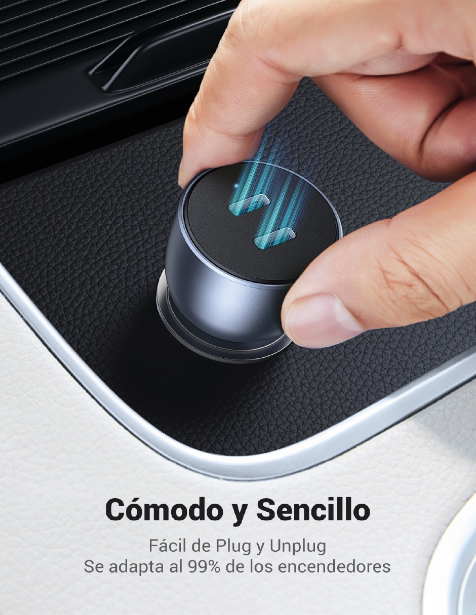 Cargador auto Ugreen 70594 USB tipo C 30 W