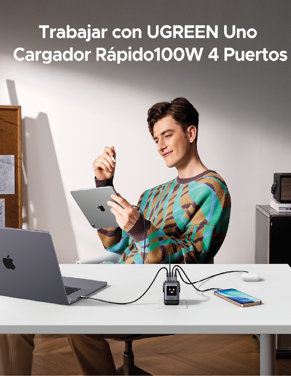 Cargador pared 45514B USB tipo A + USB tipo C 100 W 5