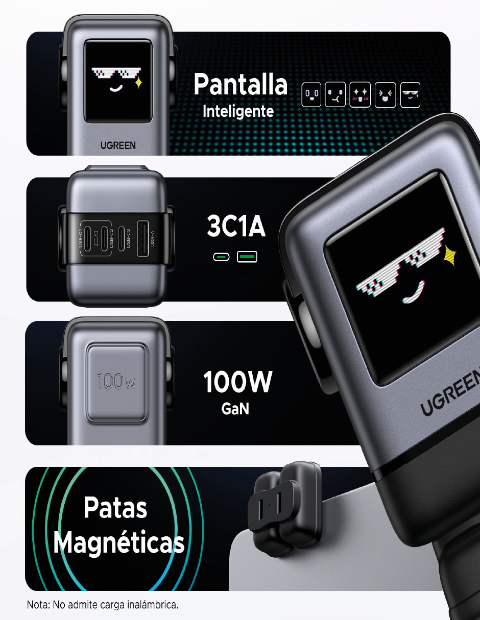 Cargador pared 45514B USB tipo A + USB tipo C 100 W 7