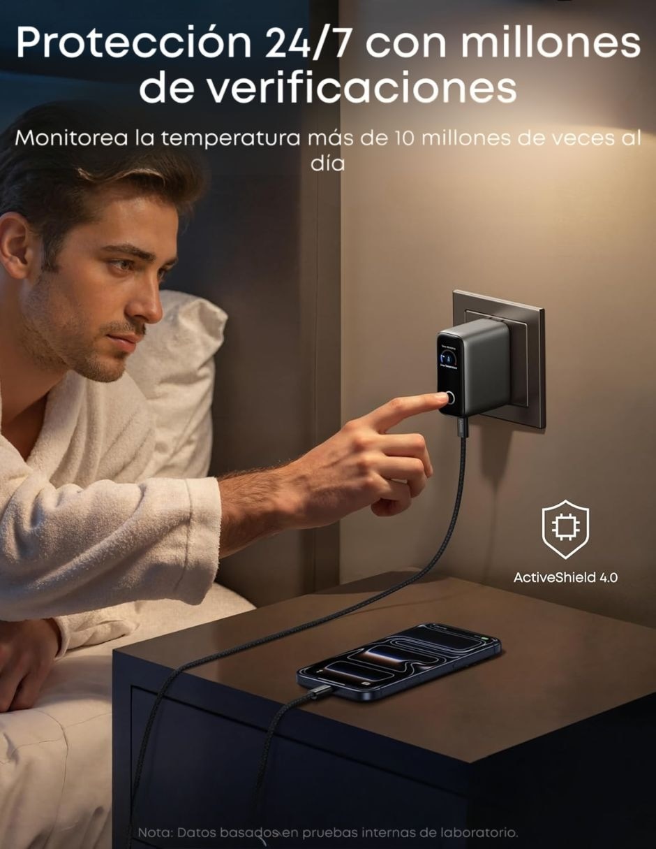 Cargador pared usb tipo a + usb tipo c 100 w 8