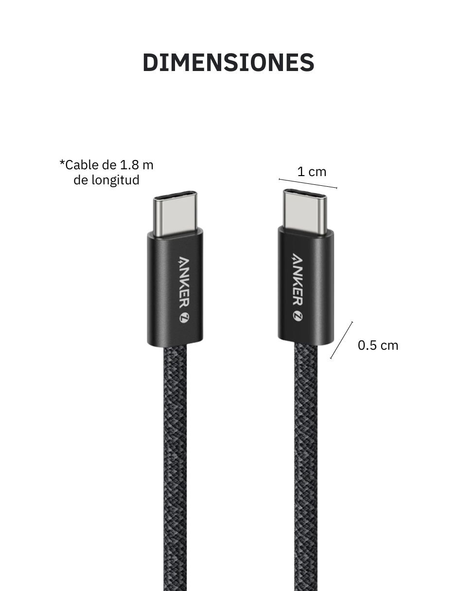 Cable Usb C a tipo Usb C de 1.8 m 2