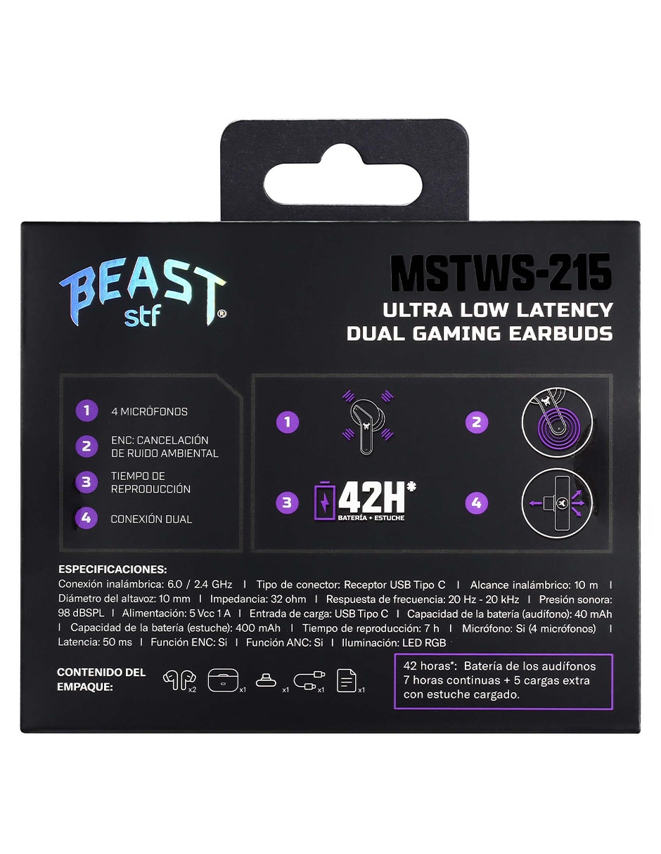 Audífonos gamer inalámbricos Stg-E47902 7