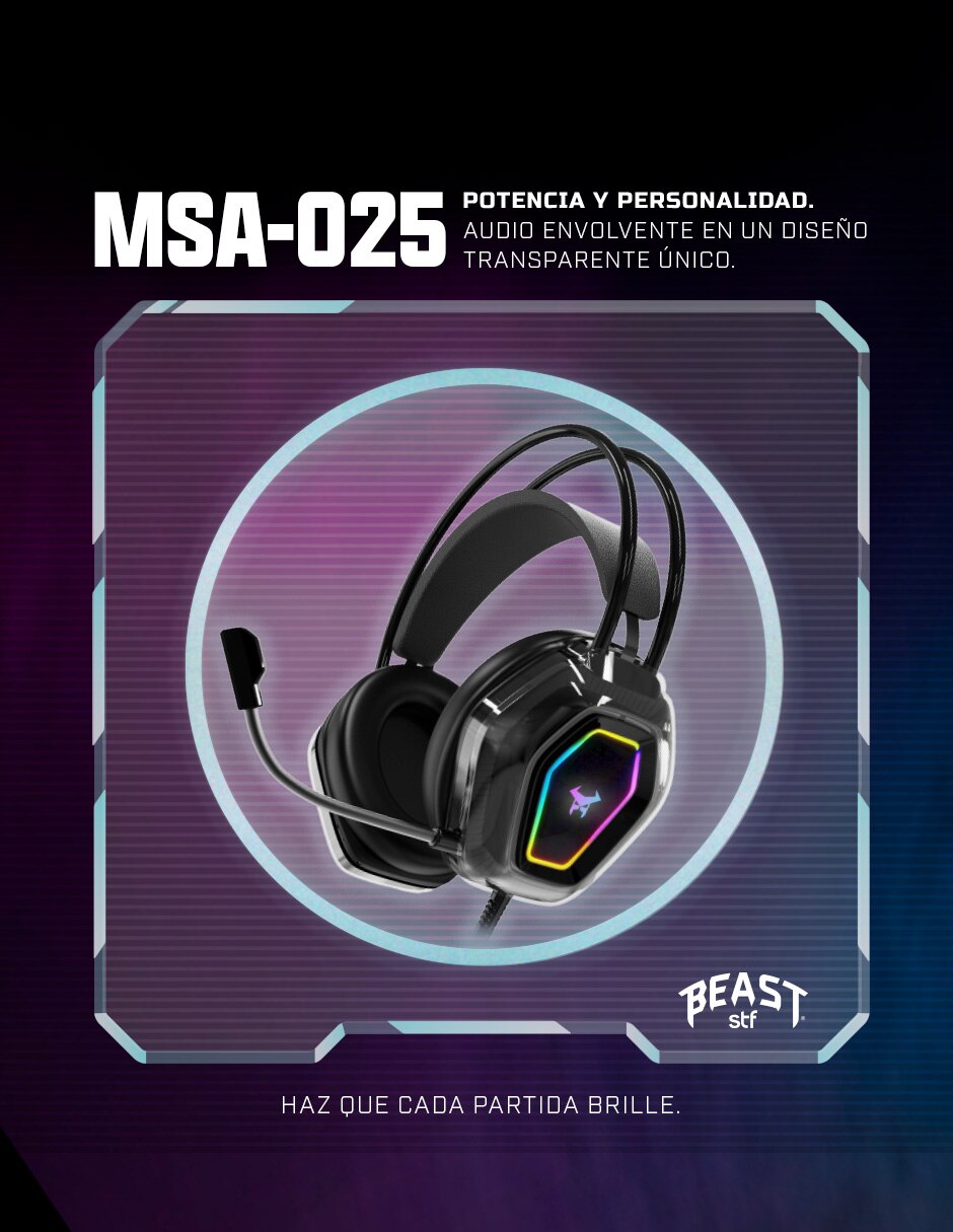 Audífonos gamer alámbricos gaming msa 025 11