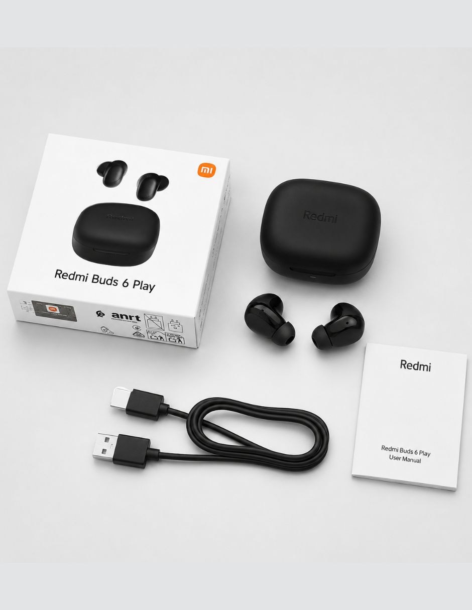 Audífonos In-Ear Buds 6 Play Negro inalámbricos 5