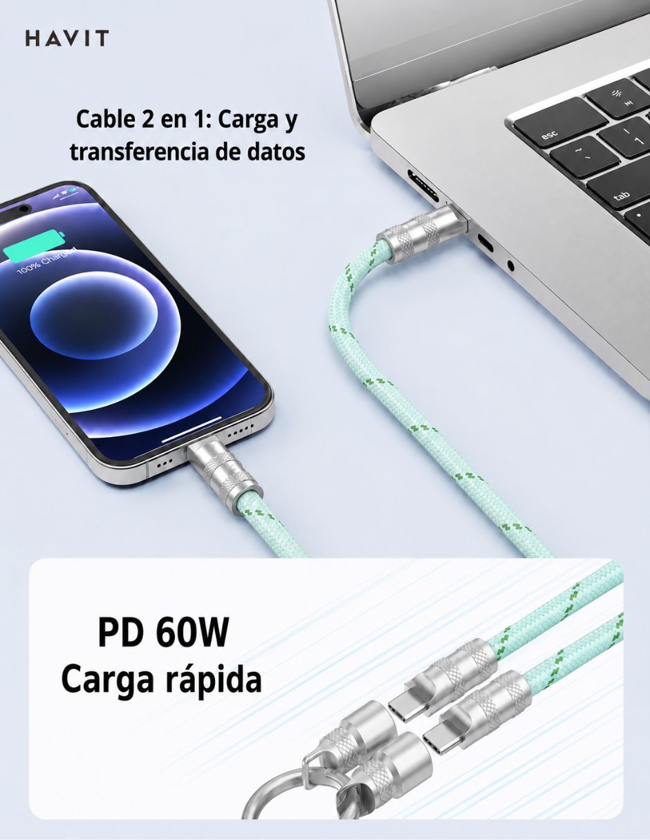 Cable C USB C a tipo USB C de 1 m 6