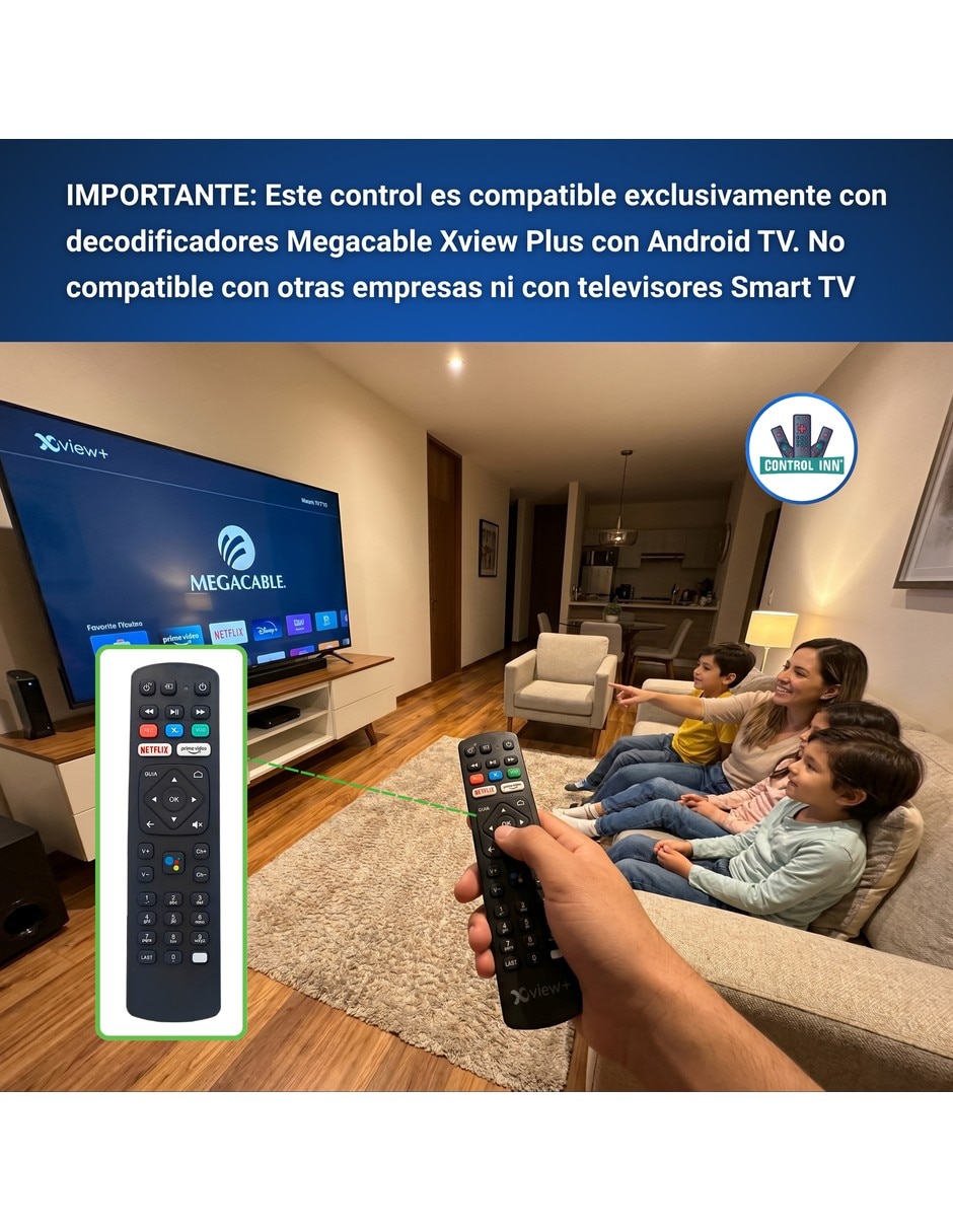 Control remoto para smart tv mega b826c a12 megacable xview plus ad1944 universal 3